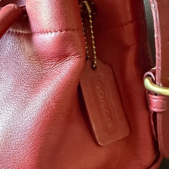 Vintage Coach Red Thompson Drawstring Bag 4151 Bucket Bag - Picture 3 of 16